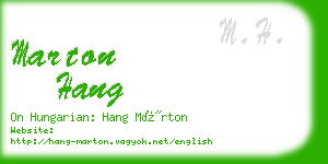 marton hang business card